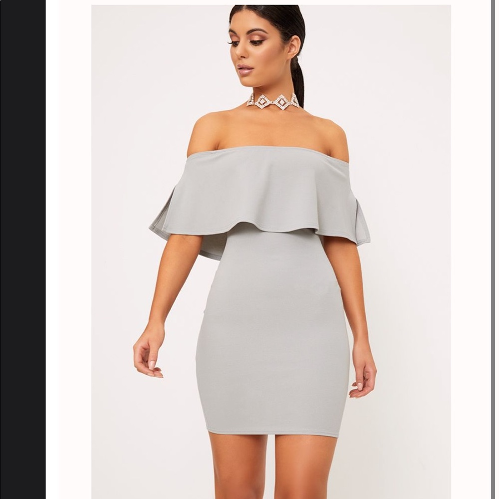 Gray off the shoulder dress